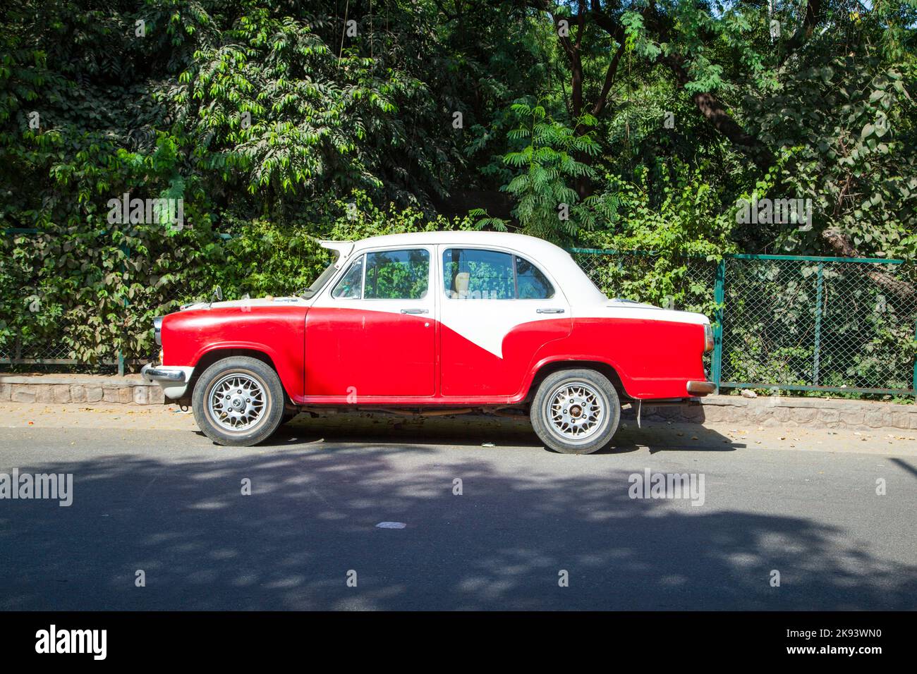 New Delhi October 14 Ambassador car parks at the street on October