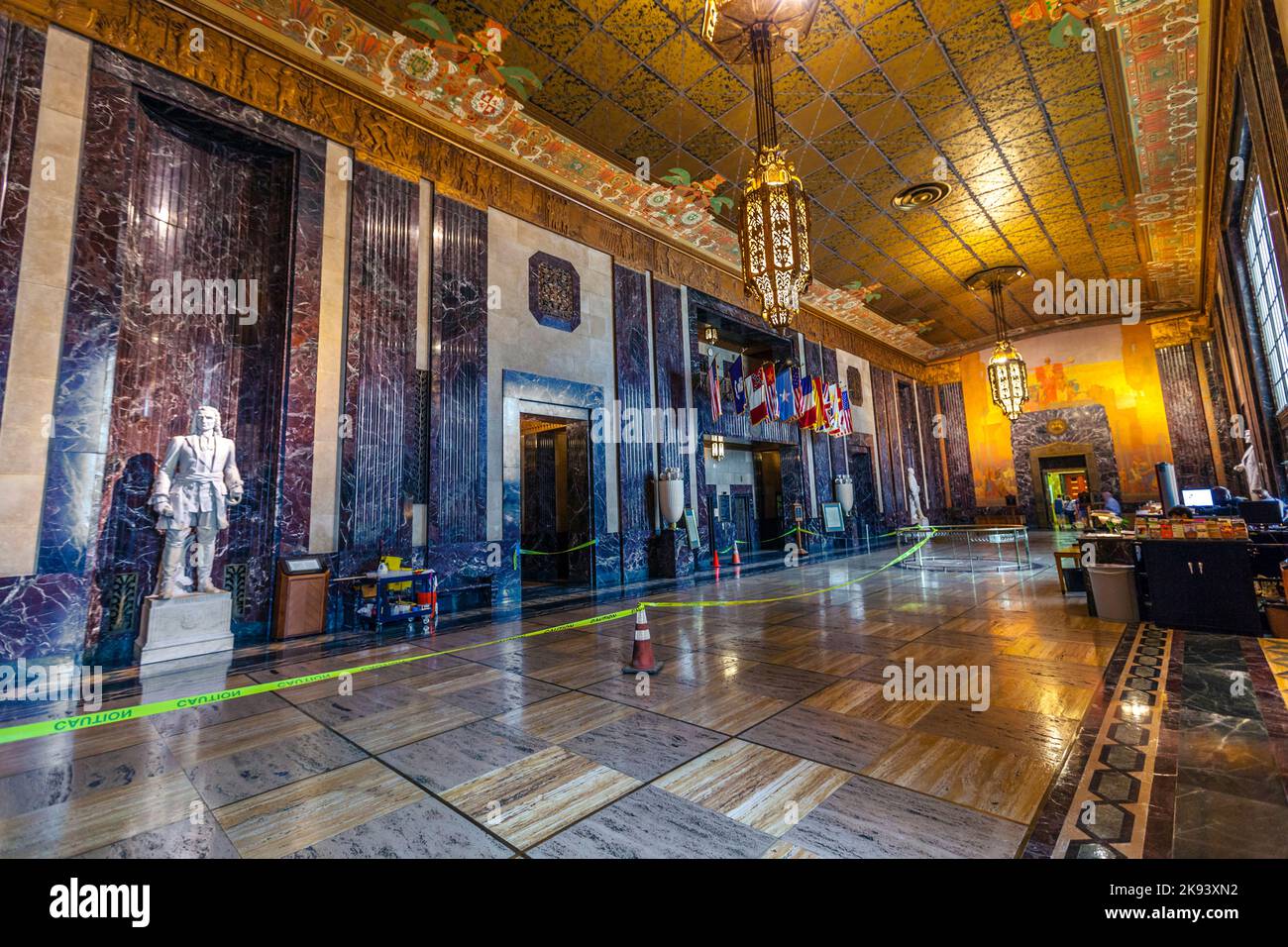 BATON ROUGE, USA - JULY 13: entrance hall in Louisiana State Capitol on July 13,2013 in Baton Rouge, USA. The New State Capitol was build in 1930 and Stock Photo