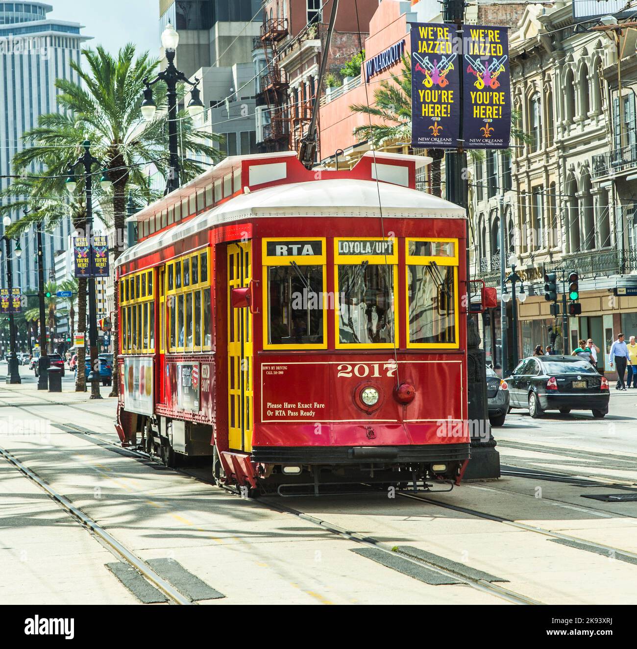 NEW ORLEANS, USA - JULY 17: New Orleans Streetcar Line, July 17, 2013. Newly revamped after Hurricane Katrina in 2005, the New Orleans Streetcar line Stock Photo