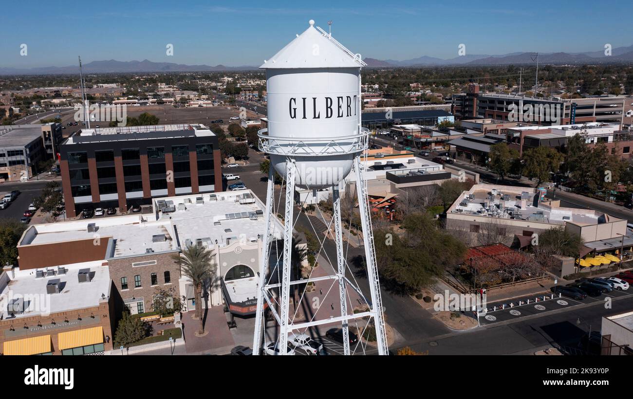 Gilbert, Arizona, USA January 4, 2022 Sunlight shines on the