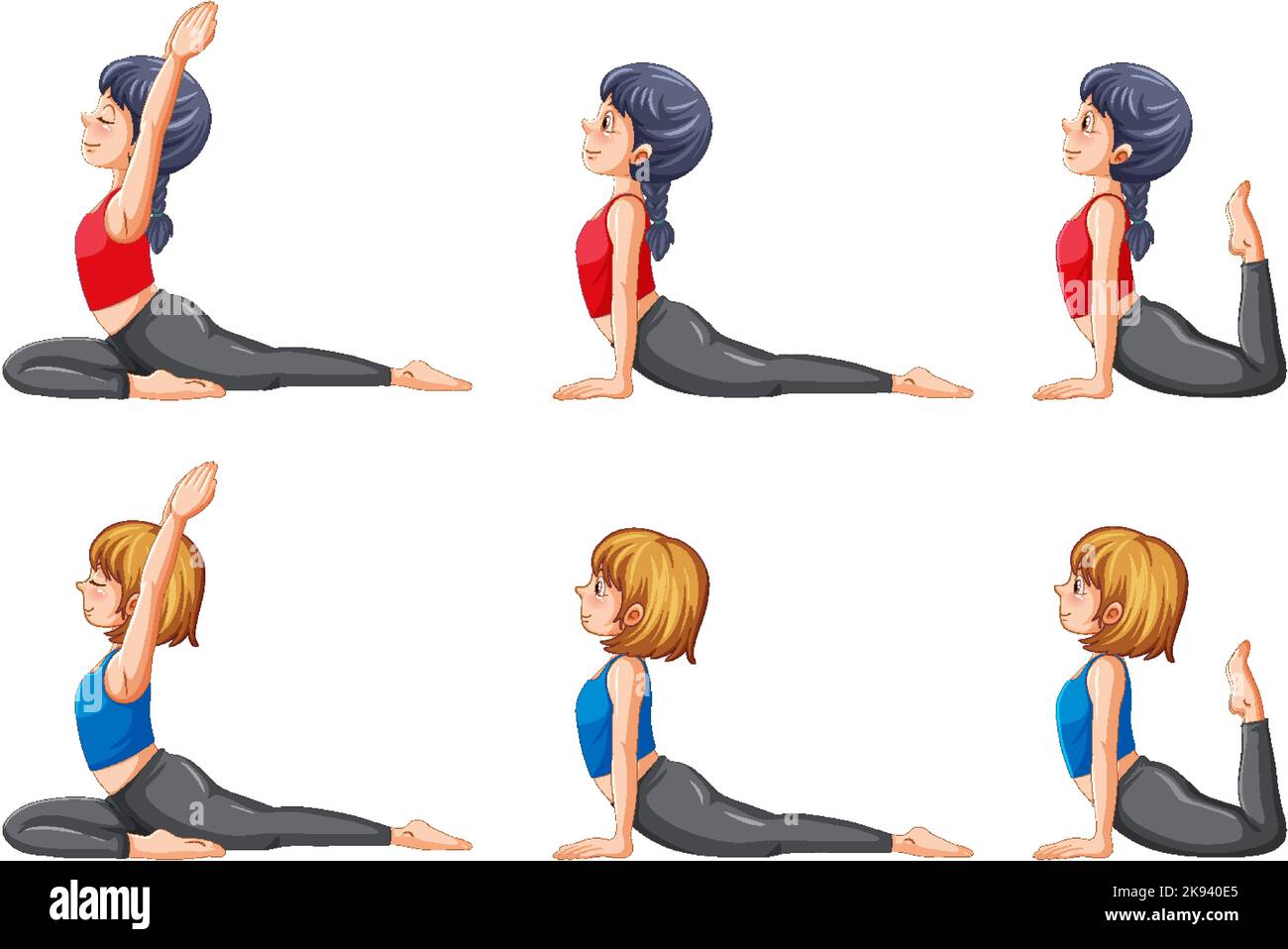 Set of yoga postures illustration Stock Vector Image & Art - Alamy