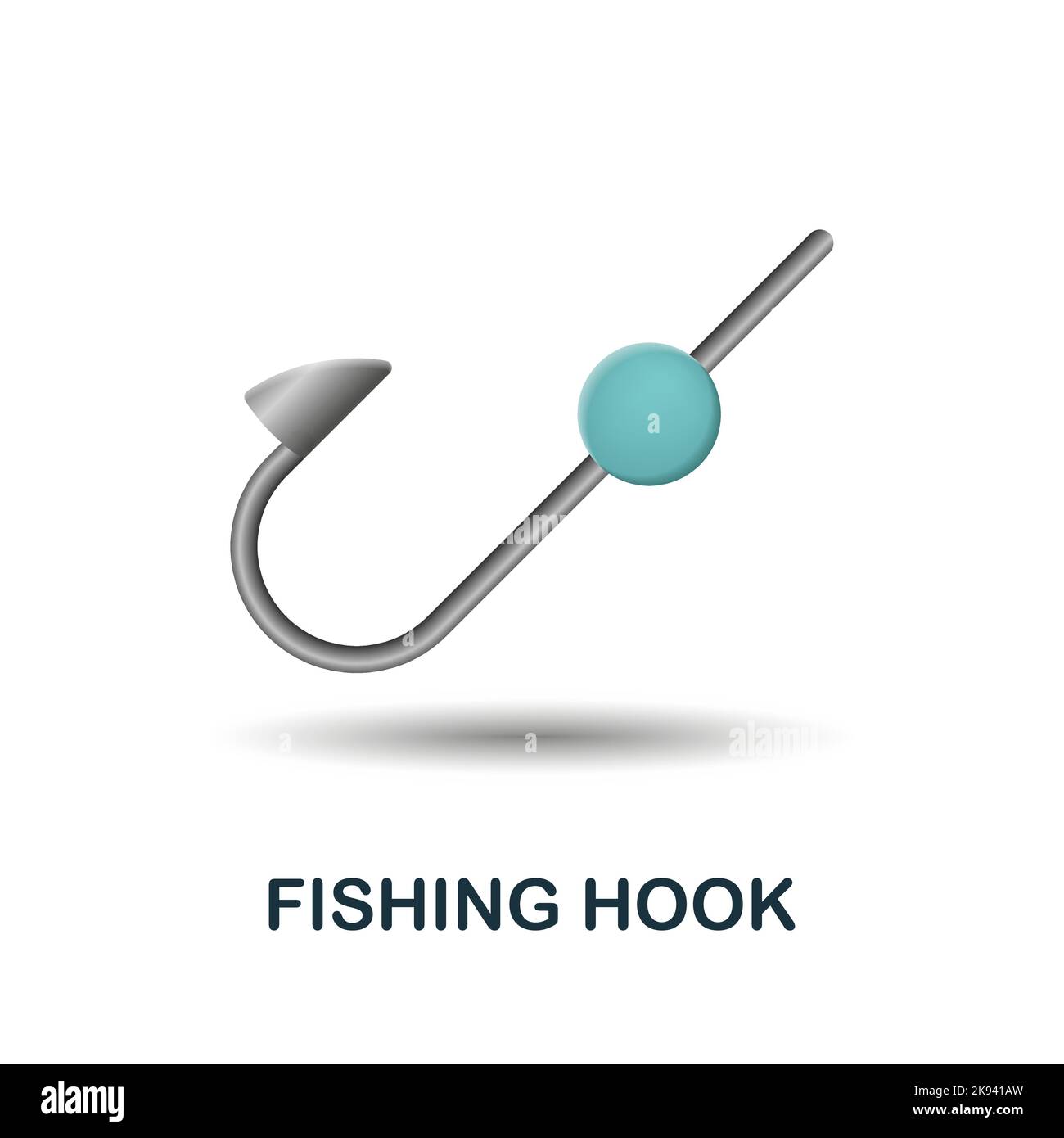 Fishing Hook icon. 3d illustration from fishing collection. Creative