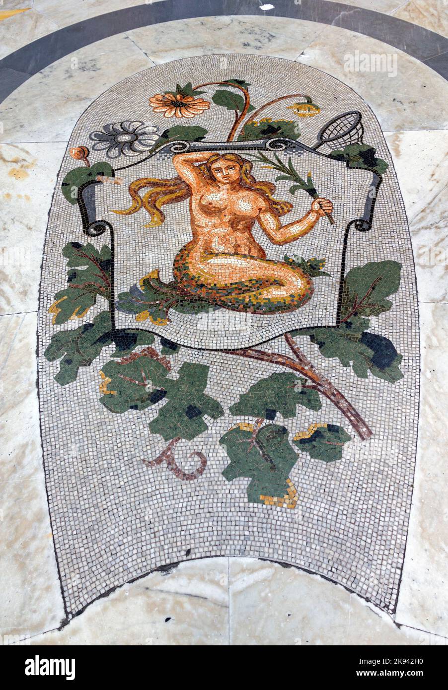 Virgo zodiac mosaic Naples Stock Photo