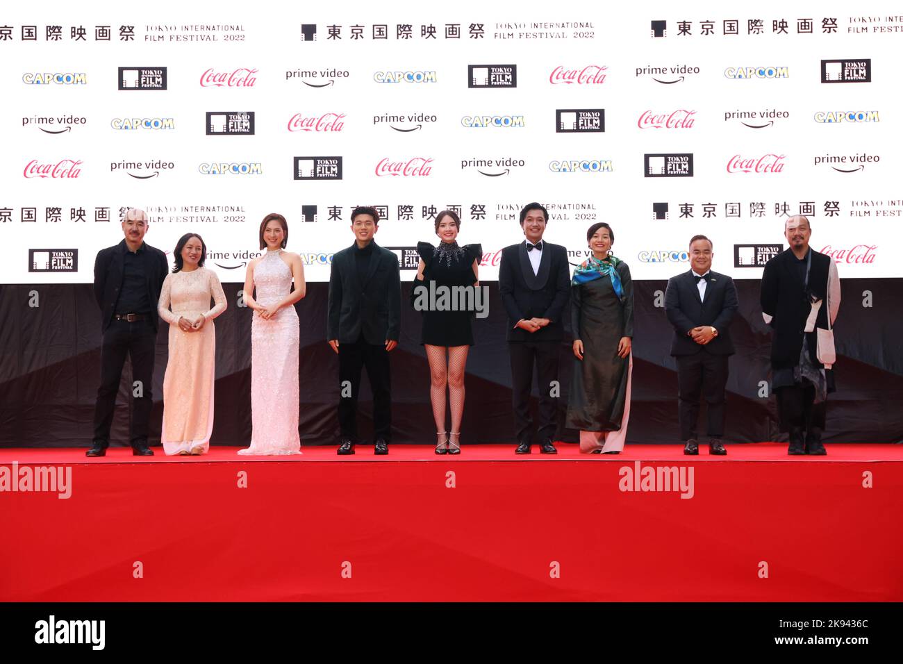 October 24, 2022. 24th Oct, 2022. Phuong Anh Dao, Le Cong Huan, Juliet Bao Ngoc Doling, Ngo Quang Tuan, October 24, 2022 - The 35th Tokyo International Film Festival. Opening Ceremony atTokyo International Forum in Tokyo, Japan on October 24, 2022. Credit: 2022 TIFF/AFLO/Alamy Live News Stock Photo