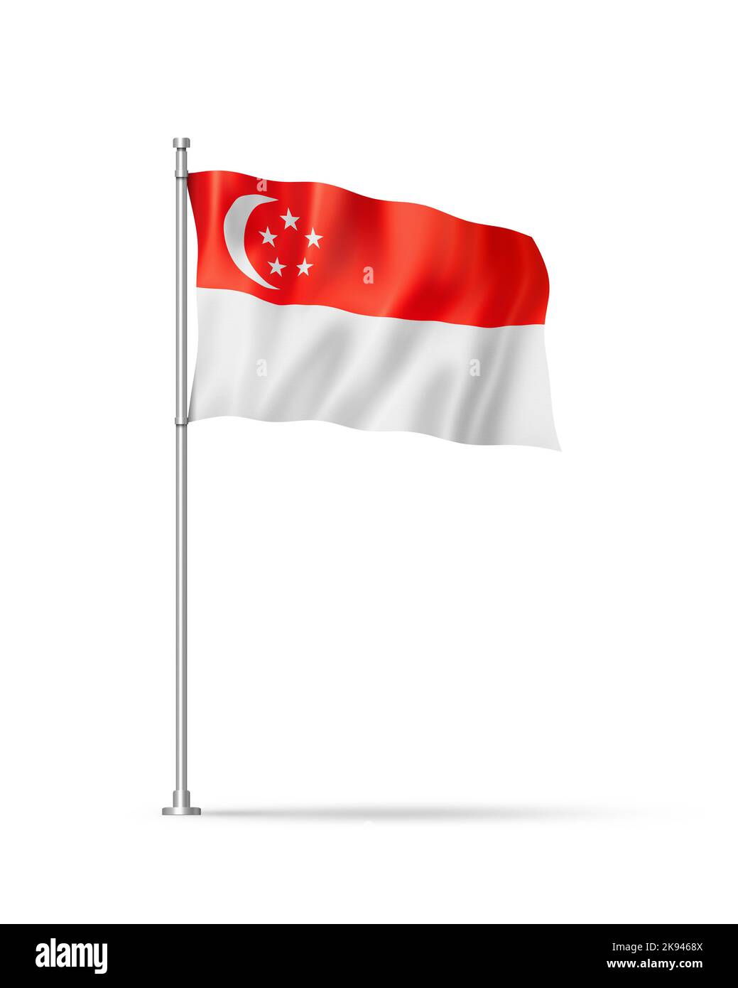 Singapore flag, 3D illustration, isolated on white Stock Photo Alamy