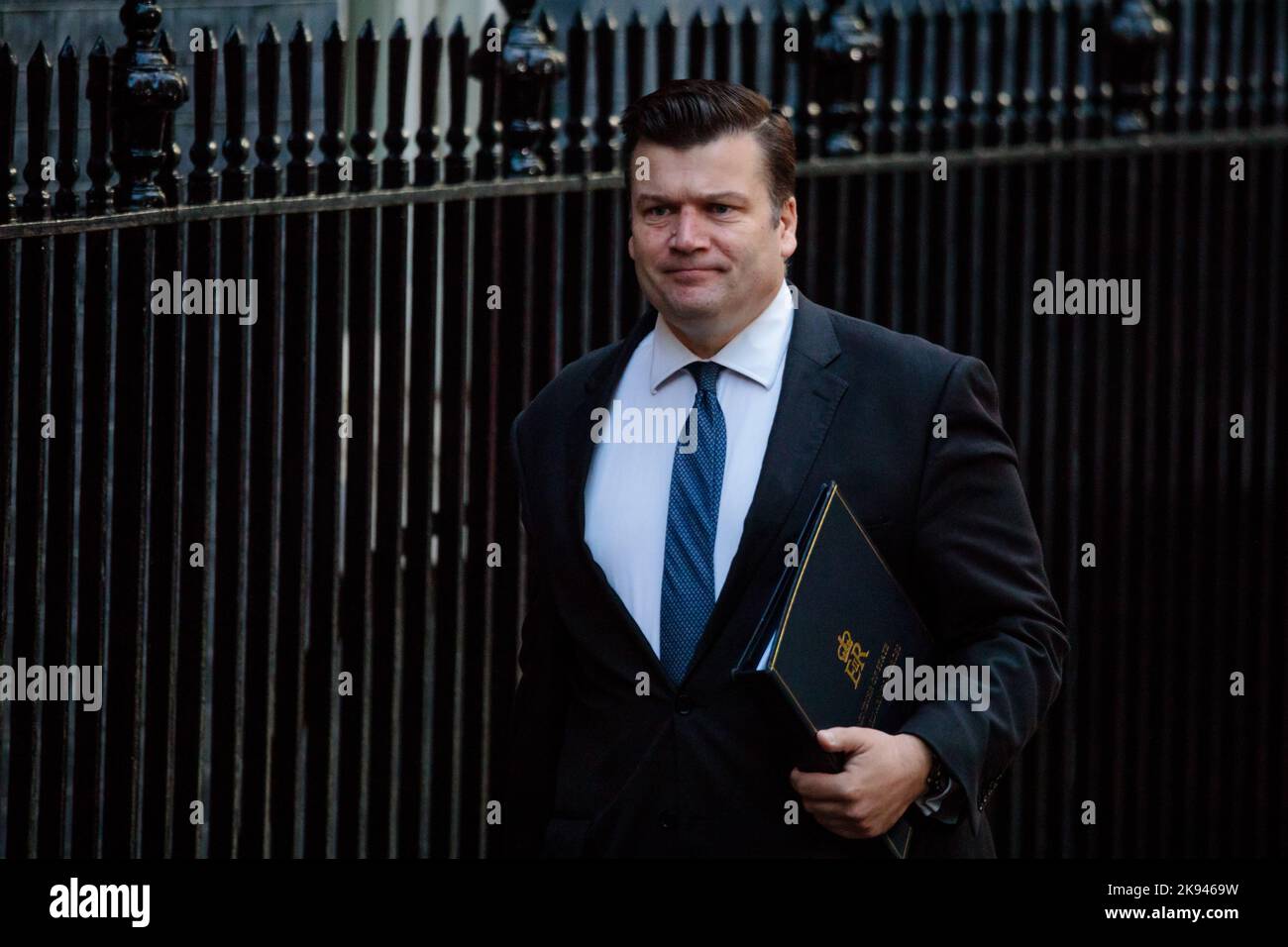 Downing Street, London, UK. 25th October 2022. James Heappy, MP attends the Liz Truss's last Cabinet Meeting at 10 Downing Street. Photo by Amanda Rose/Alamy Live News Stock Photo