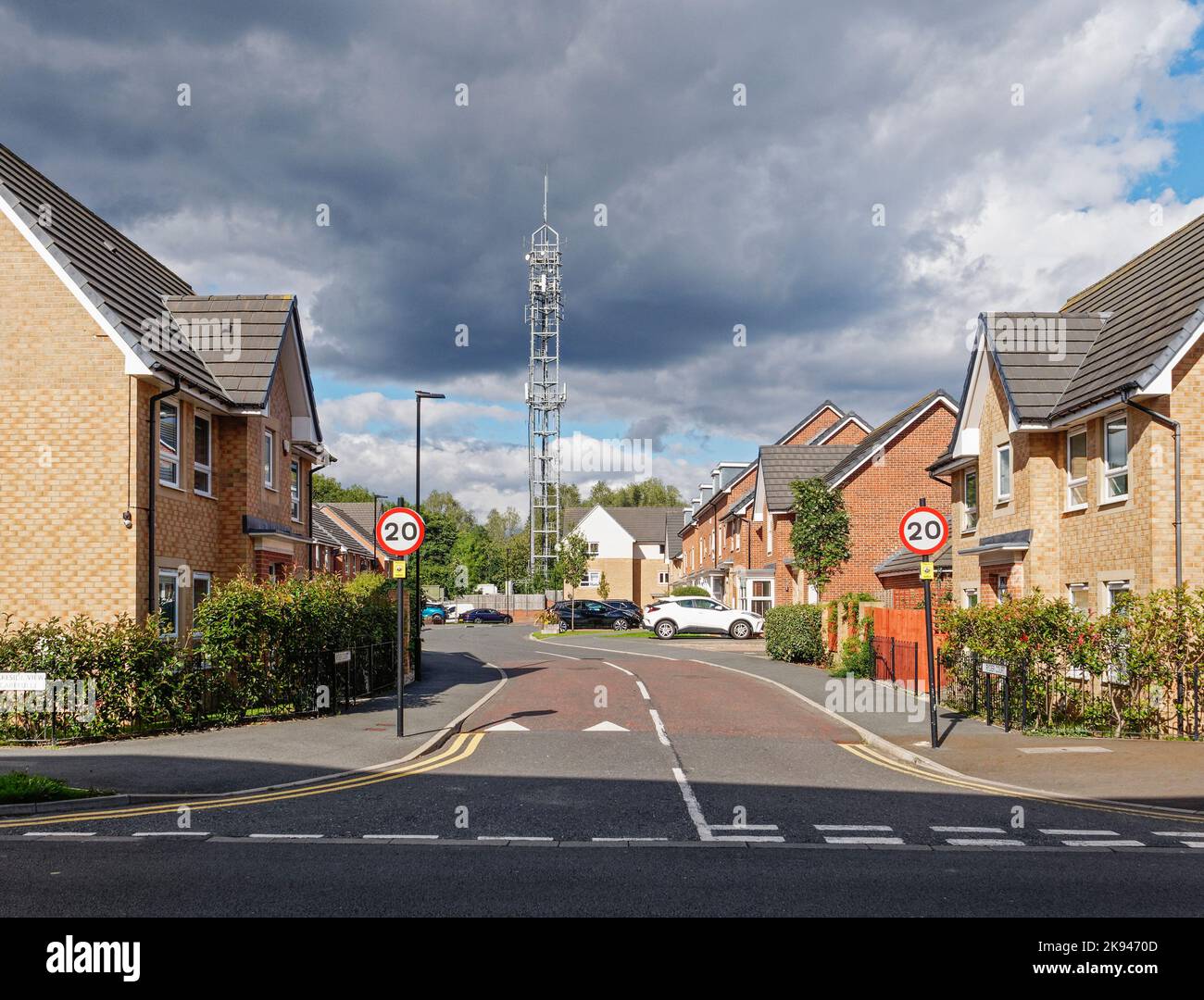 Cell phone tower in the midst of a housing estate, Killingworth, North