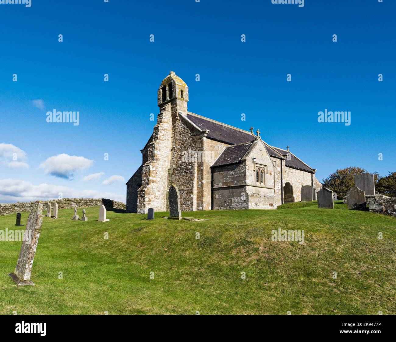 Exterior of St Aidans Church, Throckrington, Northumberland, UK Stock Photo