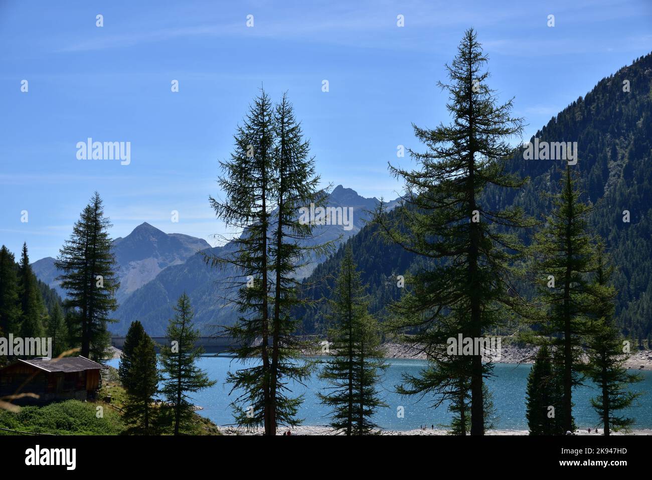 The artificial lake of Neves with the dam, located at 1856 meters in