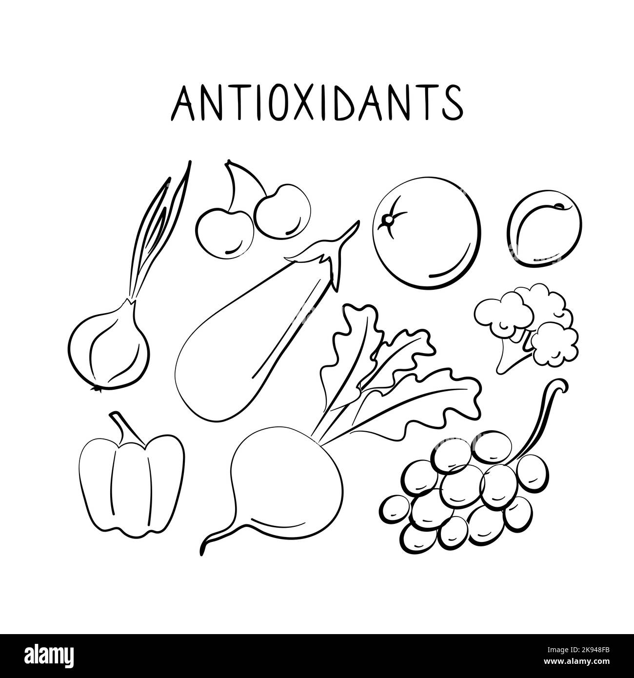 Antioxidantscontaining food. Groups of healthy products containing