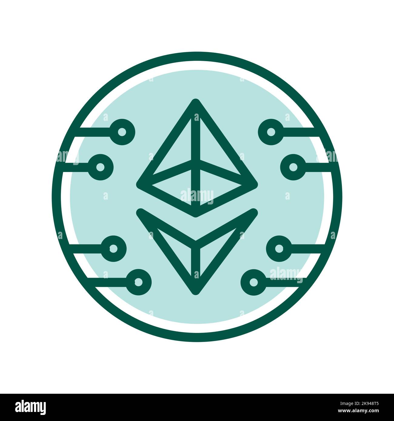 Cryptocurrency black line icon. Virtual money. Stock Vector