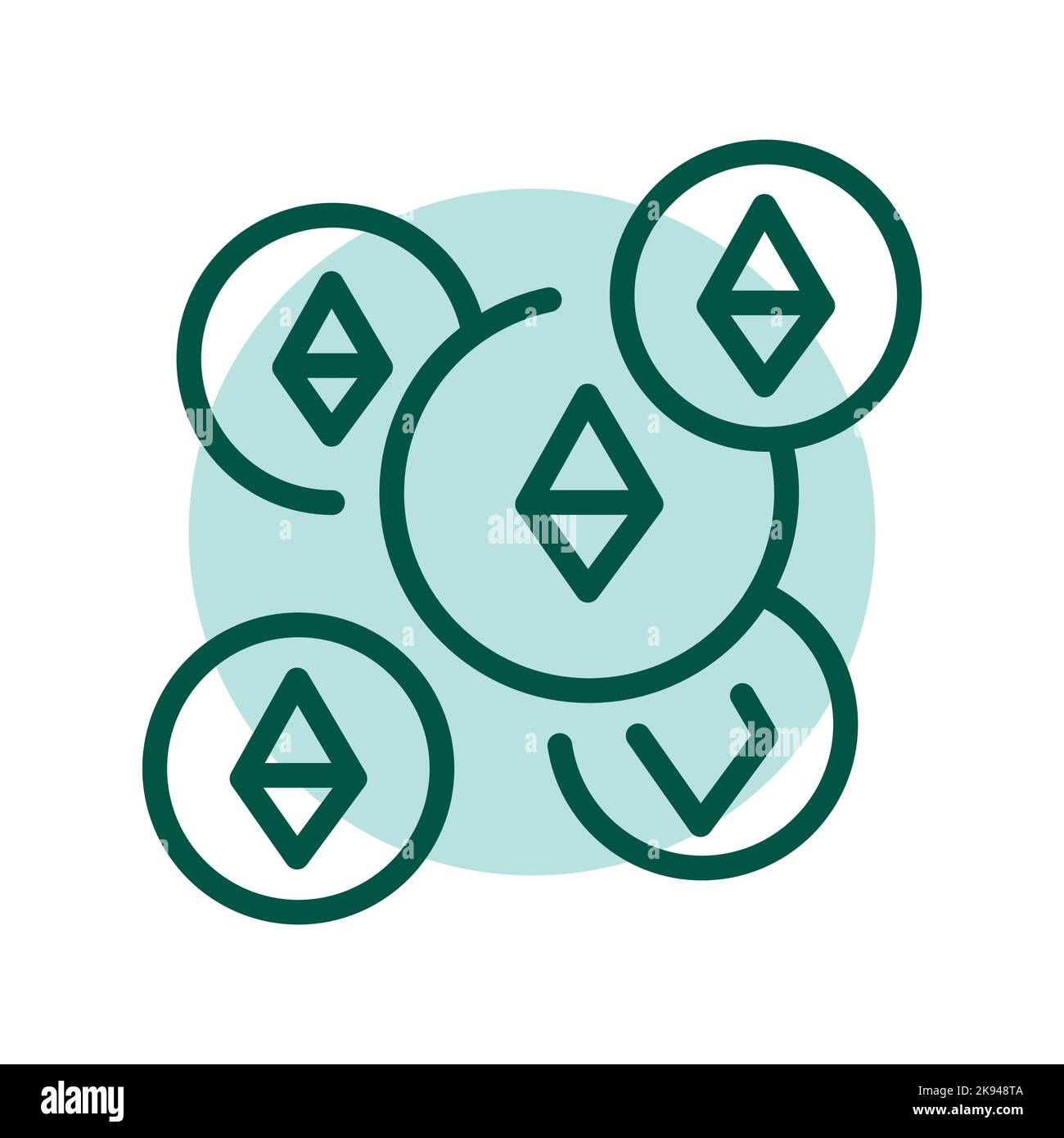Cryptocurrency black line icon. Virtual money. Stock Vector