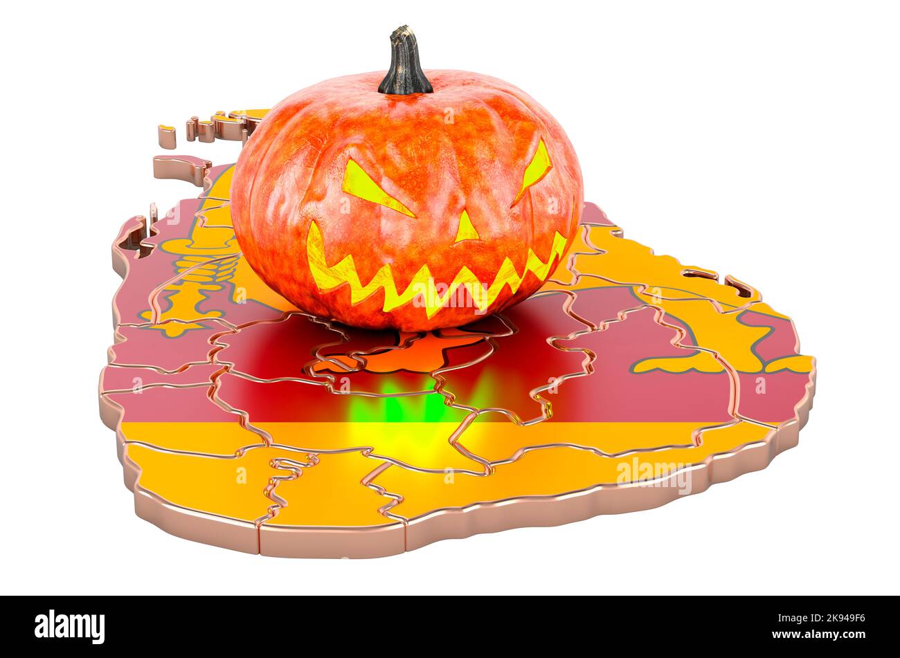 Halloween in Sri Lanka concept, 3D rendering isolated on white