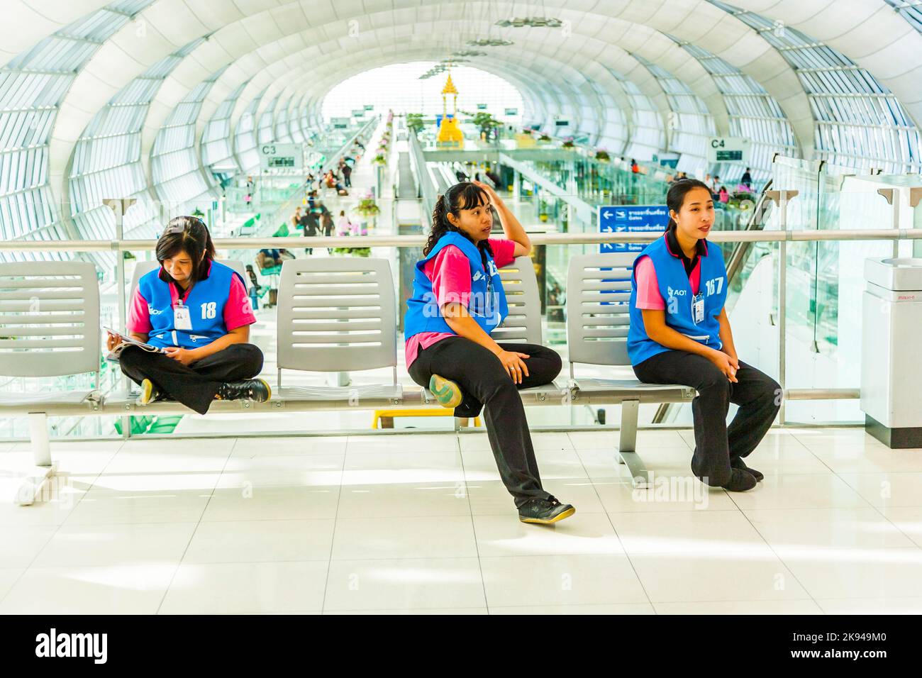 Bangkok, Thailand January 5, 2010 Women of the cleaning company at