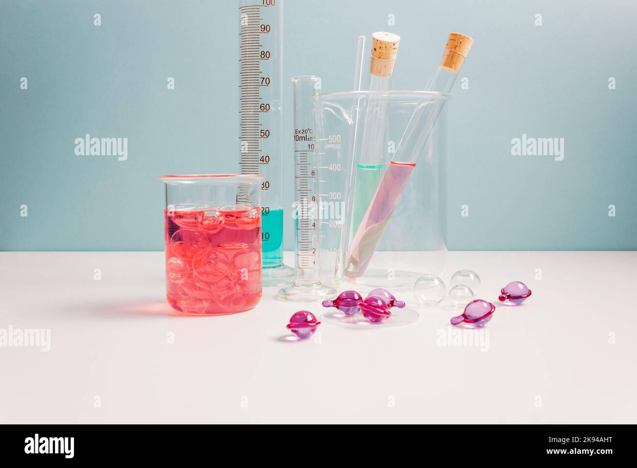 Serum capsules for healthy skin. Skin care and supplements for clear