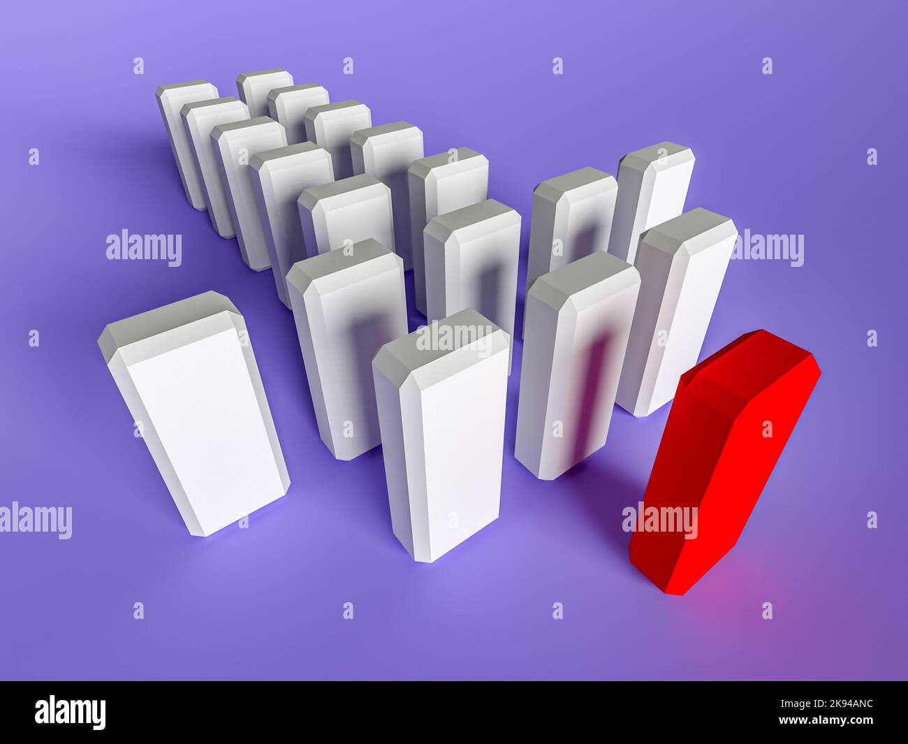 Illustration of leader leads the team forward. Business concepts. 3d rendering Stock Photo