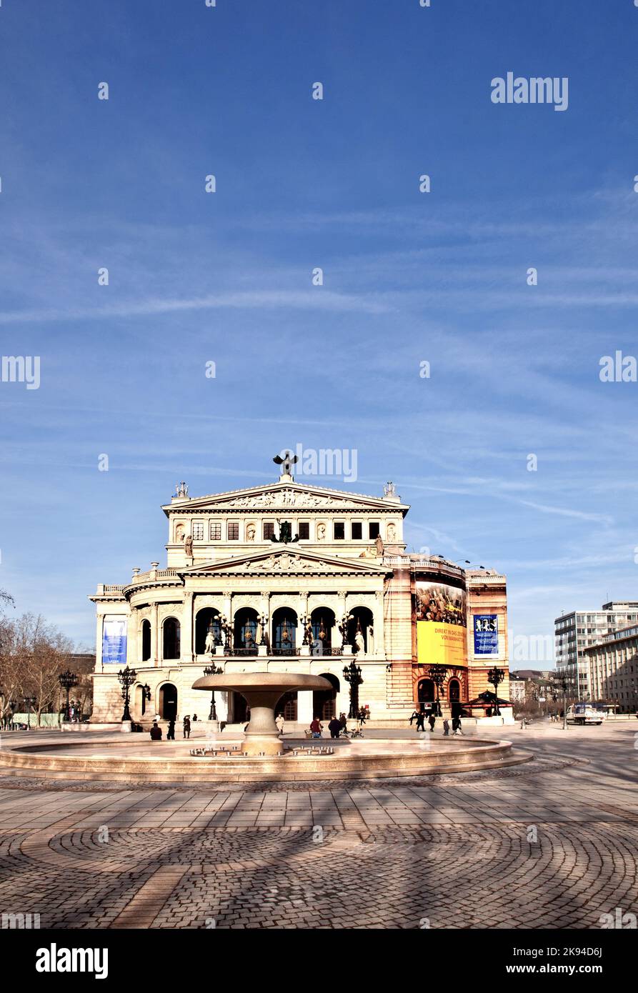 FRANKFURT, GERMANY - FEB 9, 2011: the Old opera house in Frankfurt, Germany. Alte Oper is a concert hall build in 1970s on the site of and resembling Stock Photo