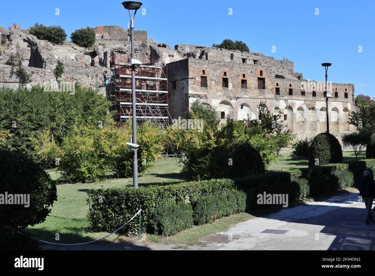 Pompei - Scorcio panoramico dei ruderi da Viale delle Ginestre Stock Photo