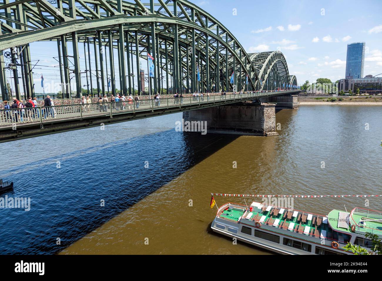 COLOGNE, GERMANY MAY 11, 2011 people enjoy to walk along the