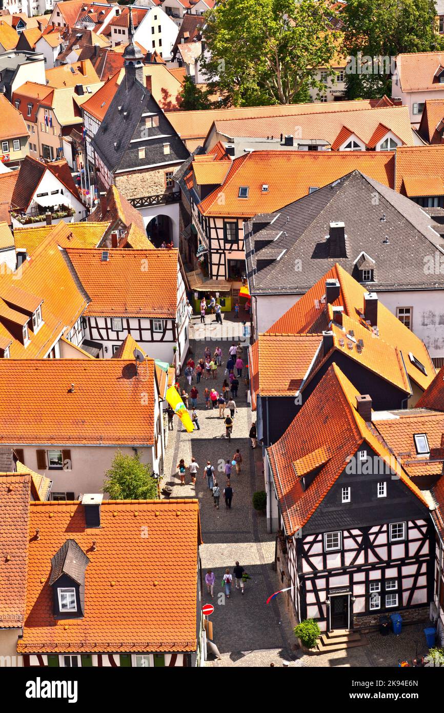 OBERURSEL, GERMANY June 12 aerial of tourists visit the Hessentag on