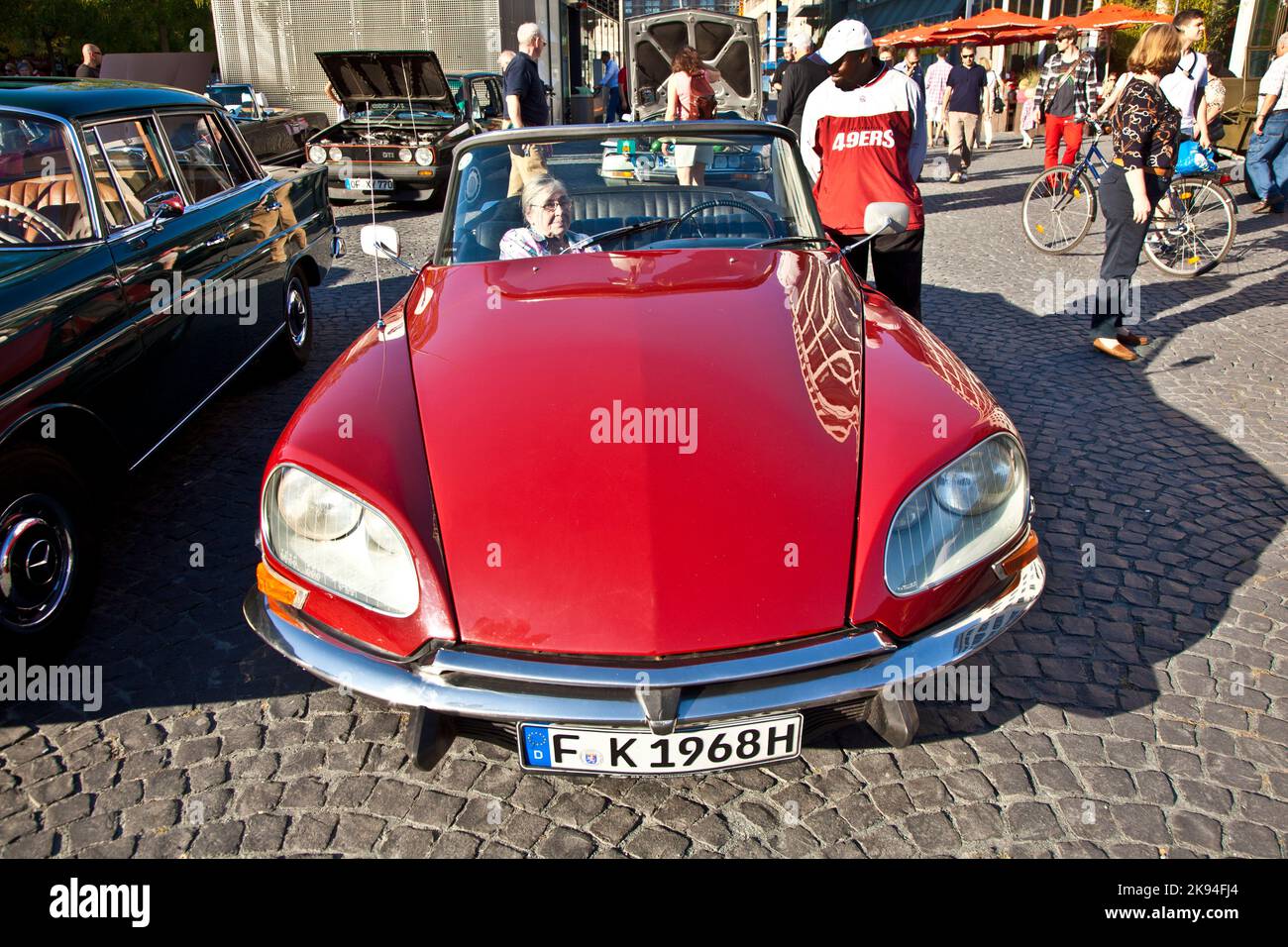 Frankfurt, Germany - October 2,2011:   Oldtimer Meeting in Frankfurt, Germany. A Citroen CV Oldtimer presented by the event '7. Oldtimercity' organize Stock Photo