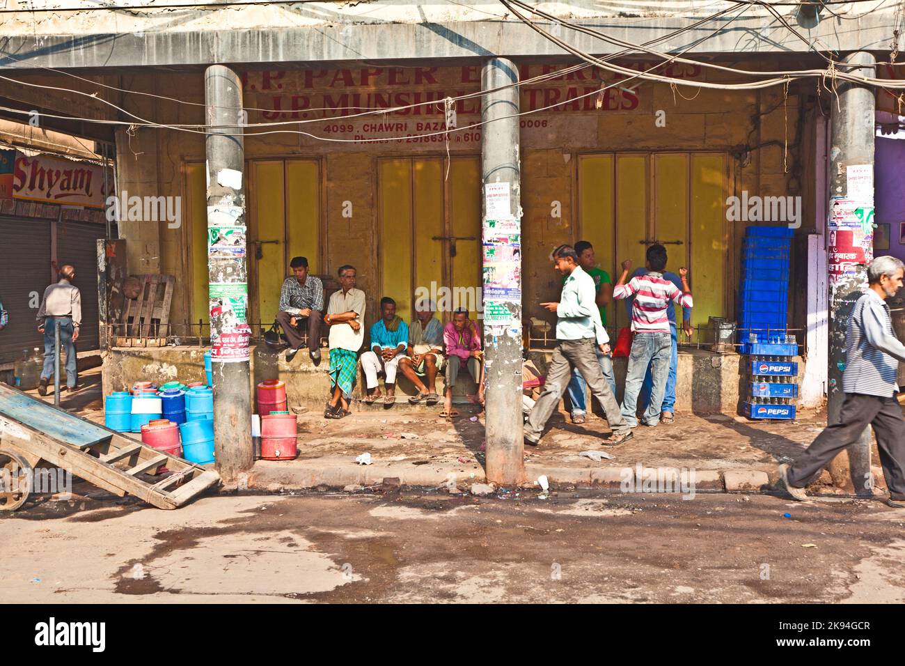 DELHI, INDIA NOVEMBER 9 people sell goods in Chawri Bazar, the