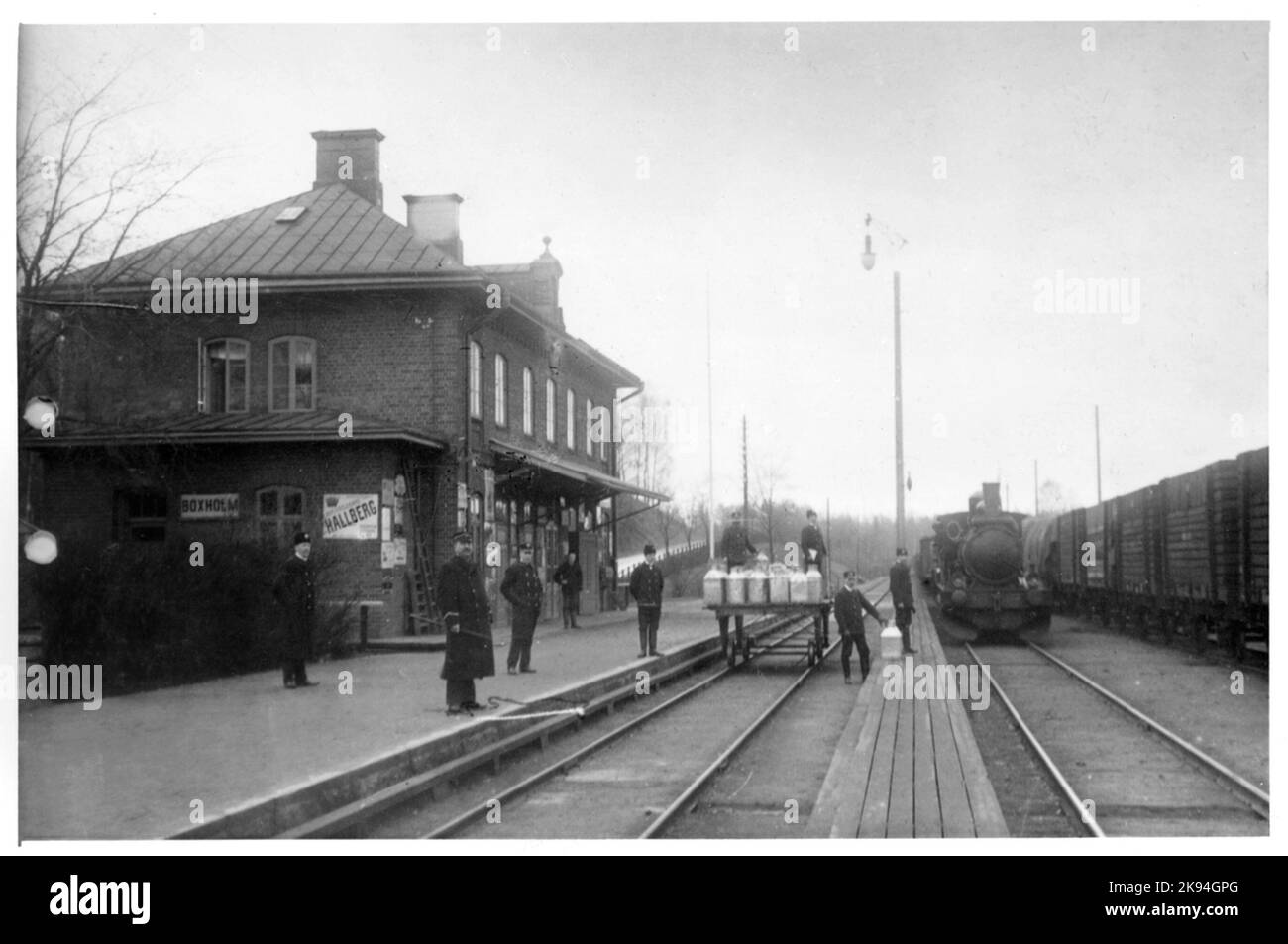 Boxholm station in the 1910s. Stock Photo