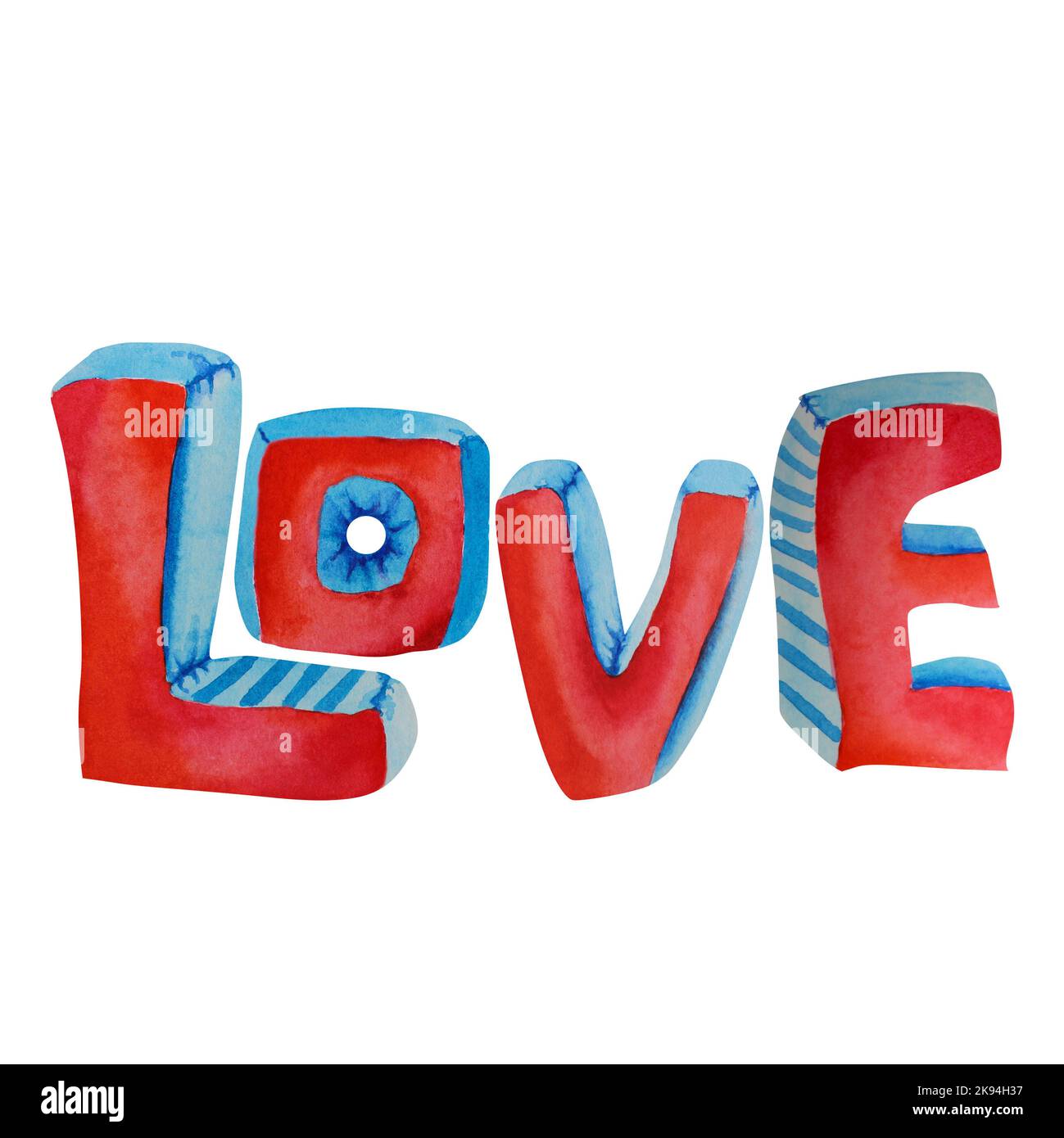 Watercolor letters. Love. valentine's day. Valentine's Day. Letter L