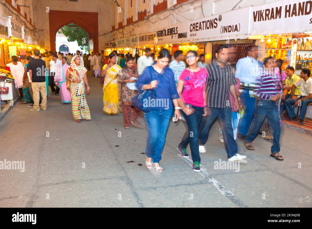 DELHI, INDIA NOV 11 people shop inside the Bazaar in the Red Fort on