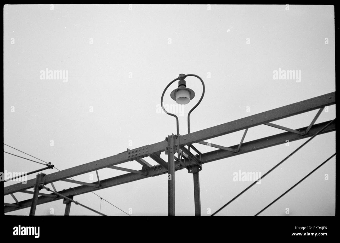 Lighting on contact line bridge stock photo alamy