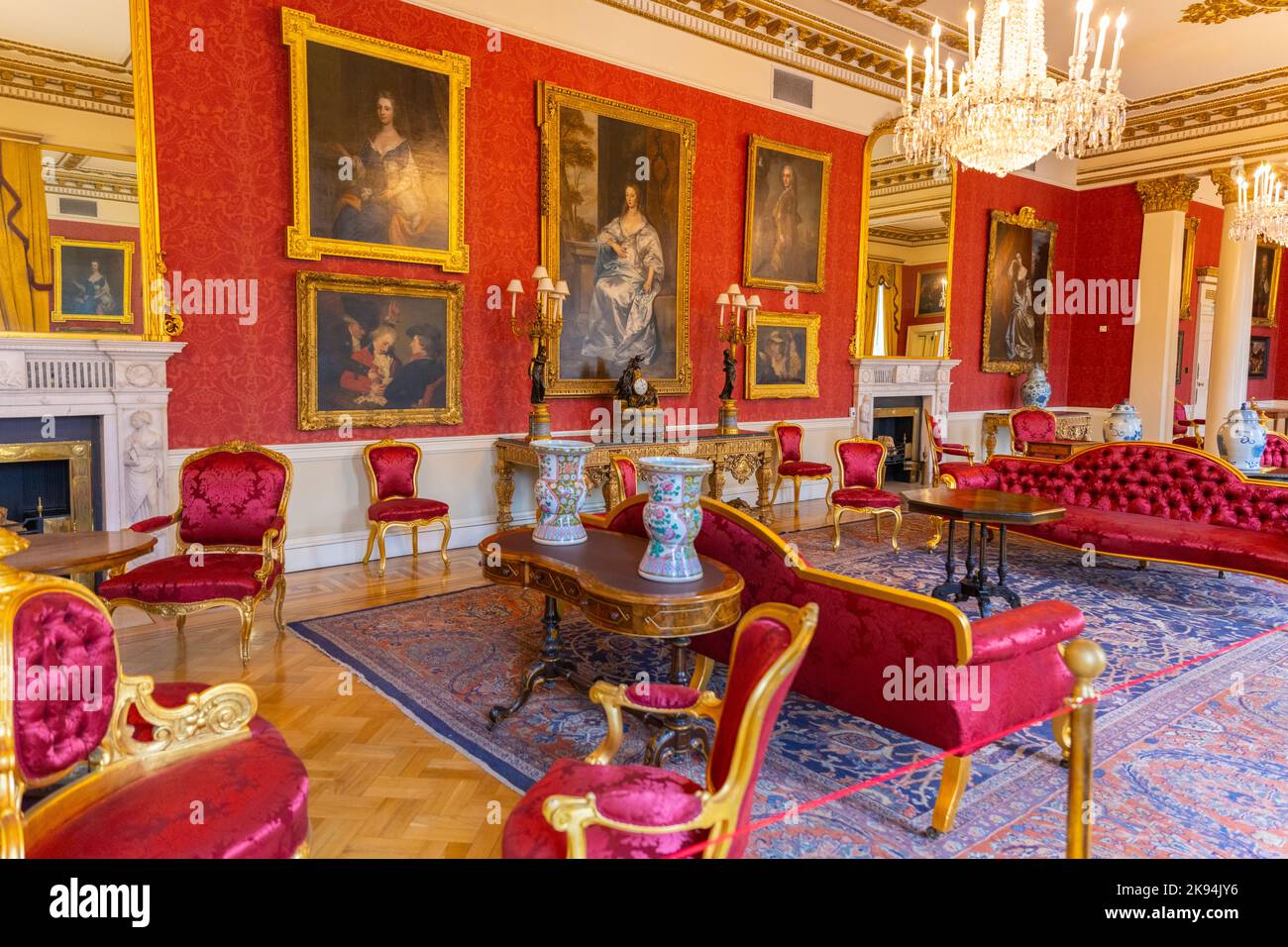Ireland Eire Dublin Dame Street Dublin Castle mostly 18th century origins Norman 1230 Upper Yard State Apartments State Drawing Room Stock Photo