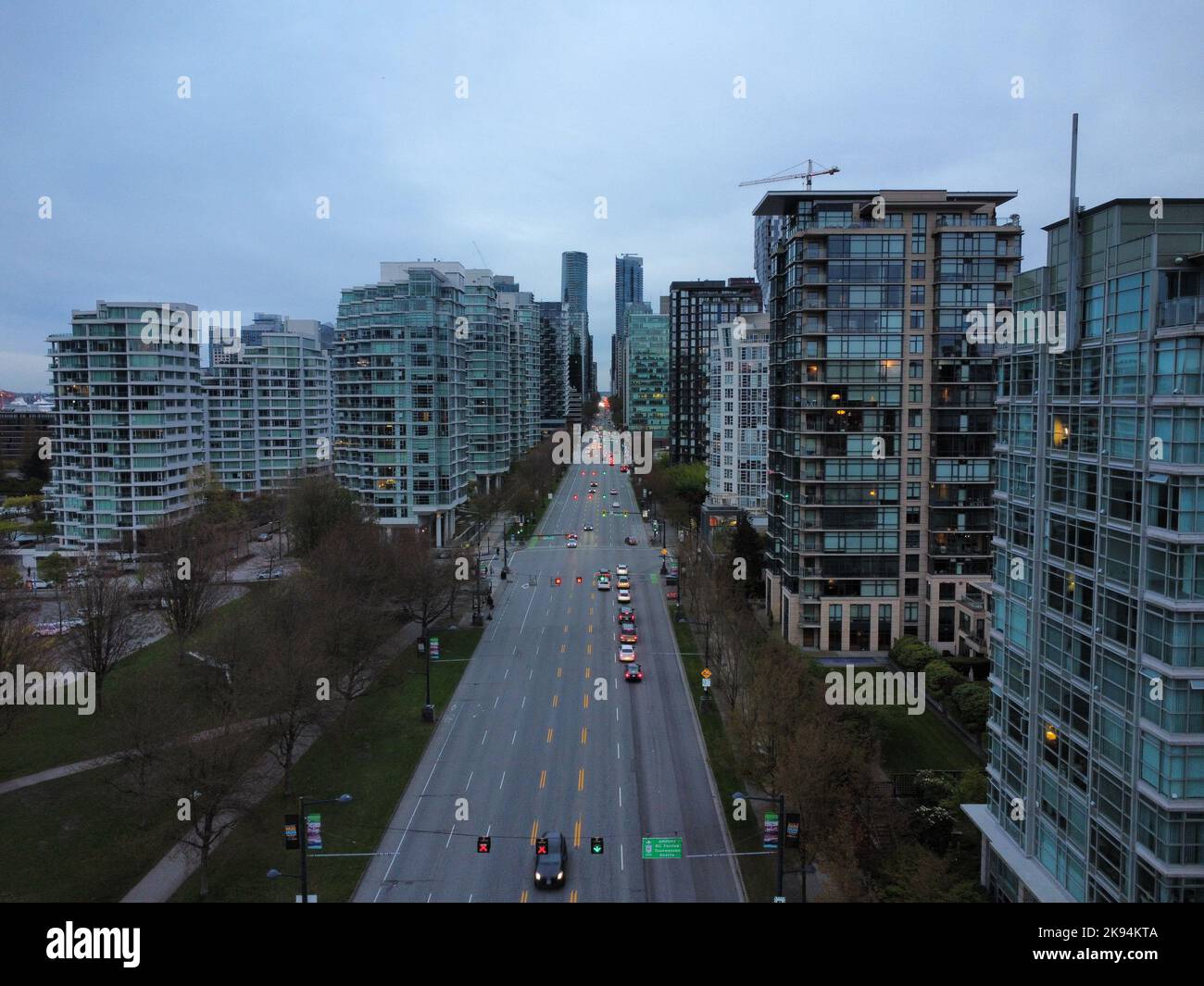 An aerial view of the city downtown of Vancouver in Canada Stock Photo ...