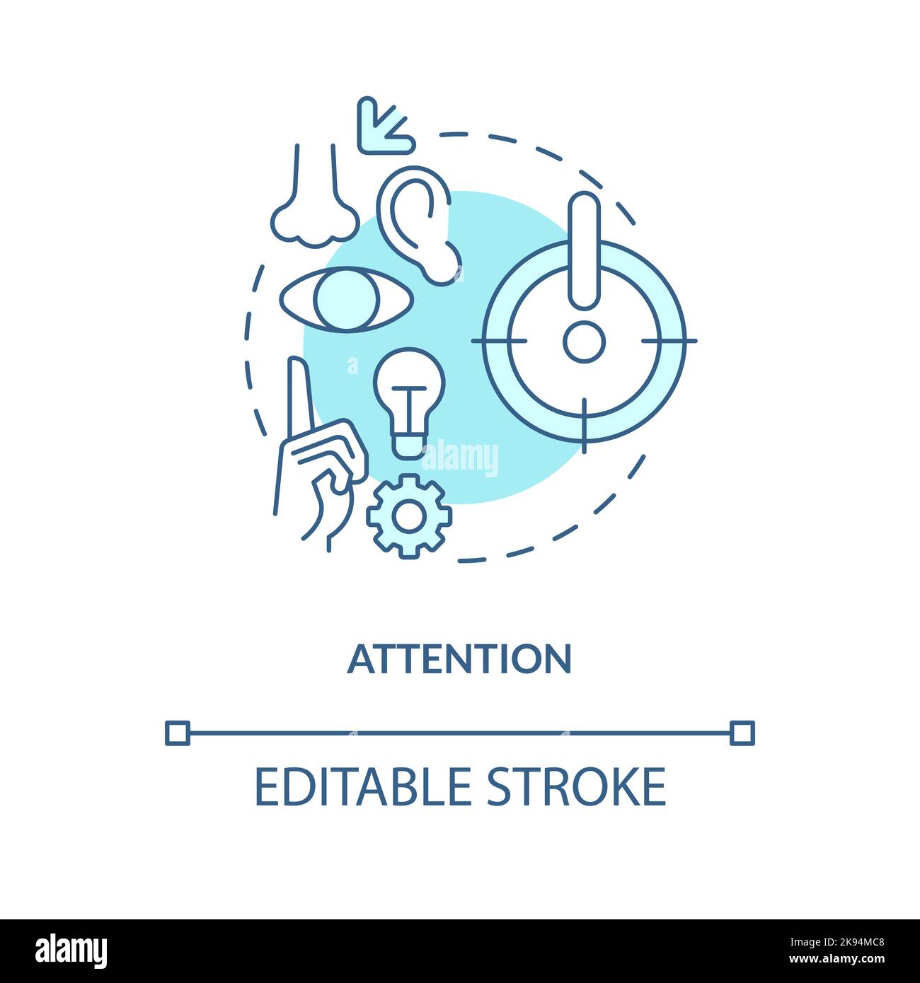 Pay attention on ideas concept turquoise icon Stock Vector