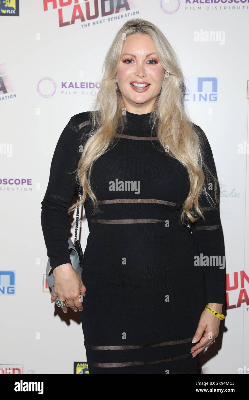 Victoria Featherstone-Pearce attends the World Premiere of Hunt vs Lauda: The Next Generation at Ham Yard Hotel in London. Freddie Hunt attended the e Stock Photo