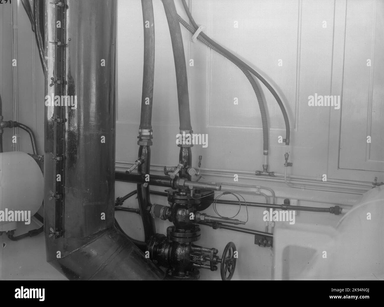 VBHJ MBC0 2, Pipe drawing in engine room Stock Photo - Alamy