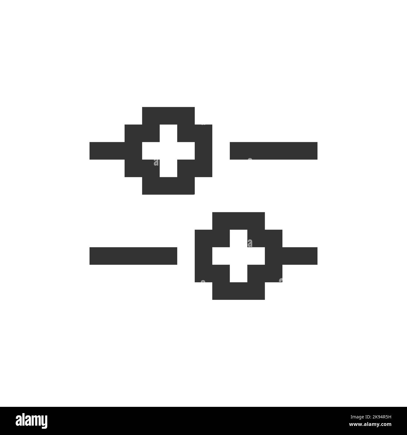 Horizontal adjust pixelated ui icon Stock Vector Image & Art - Alamy