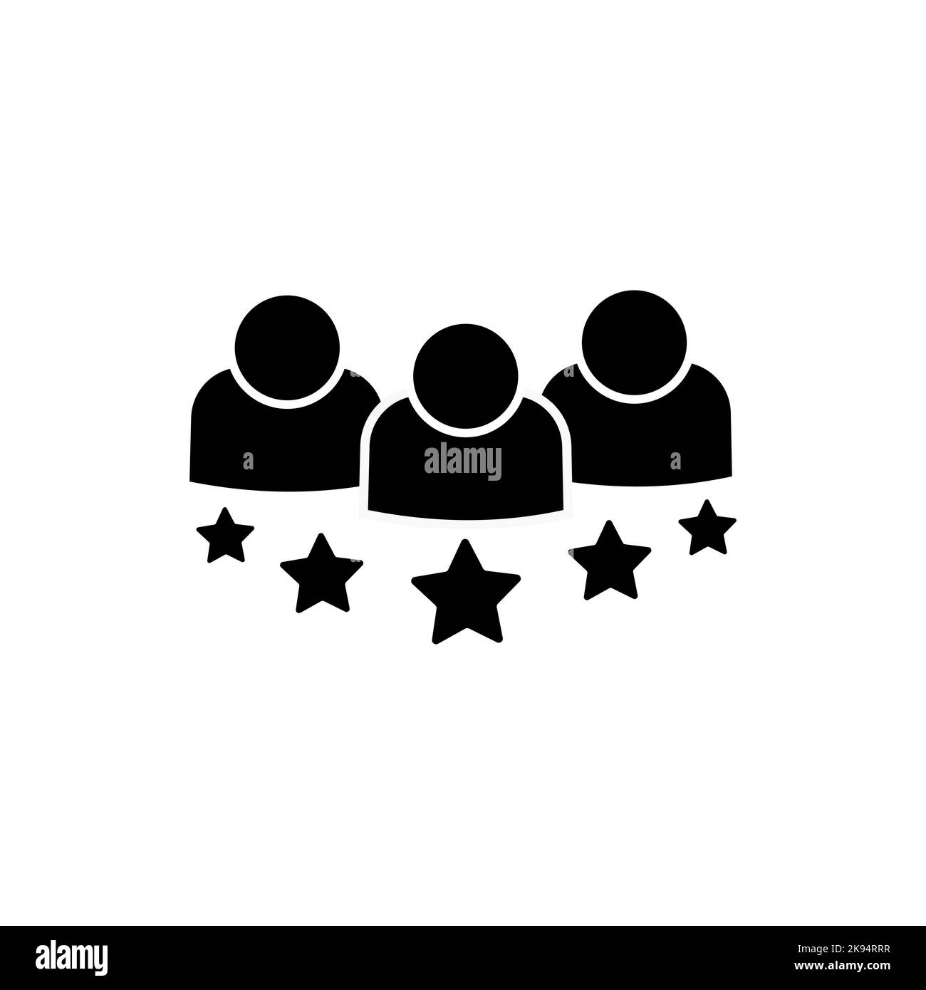 Customer experience or 5 star satisfaction rating line art vector icon for review apps and websites Stock Vector