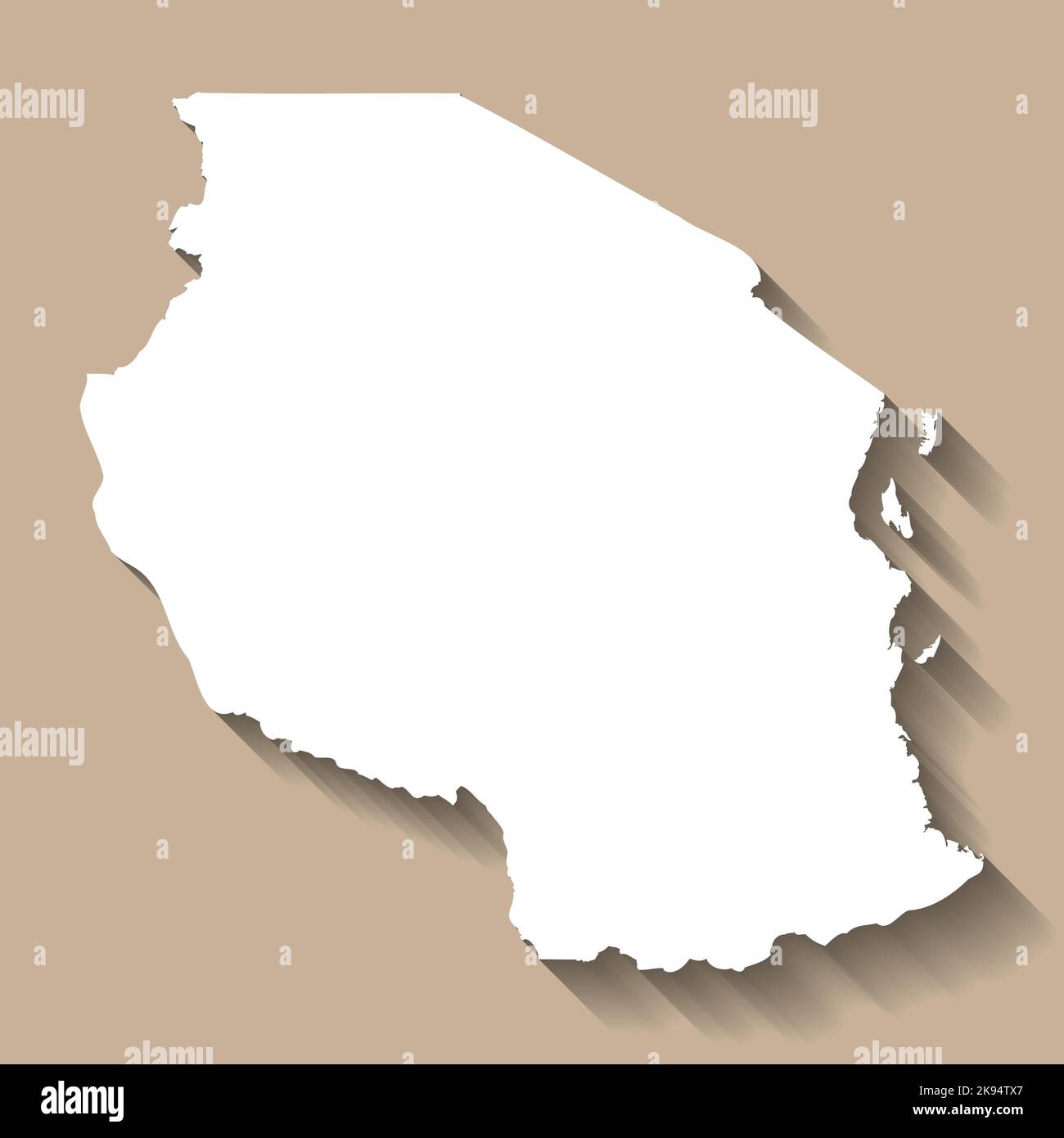 Tanzania vector country map silhouette Stock Vector Image & Art - Alamy