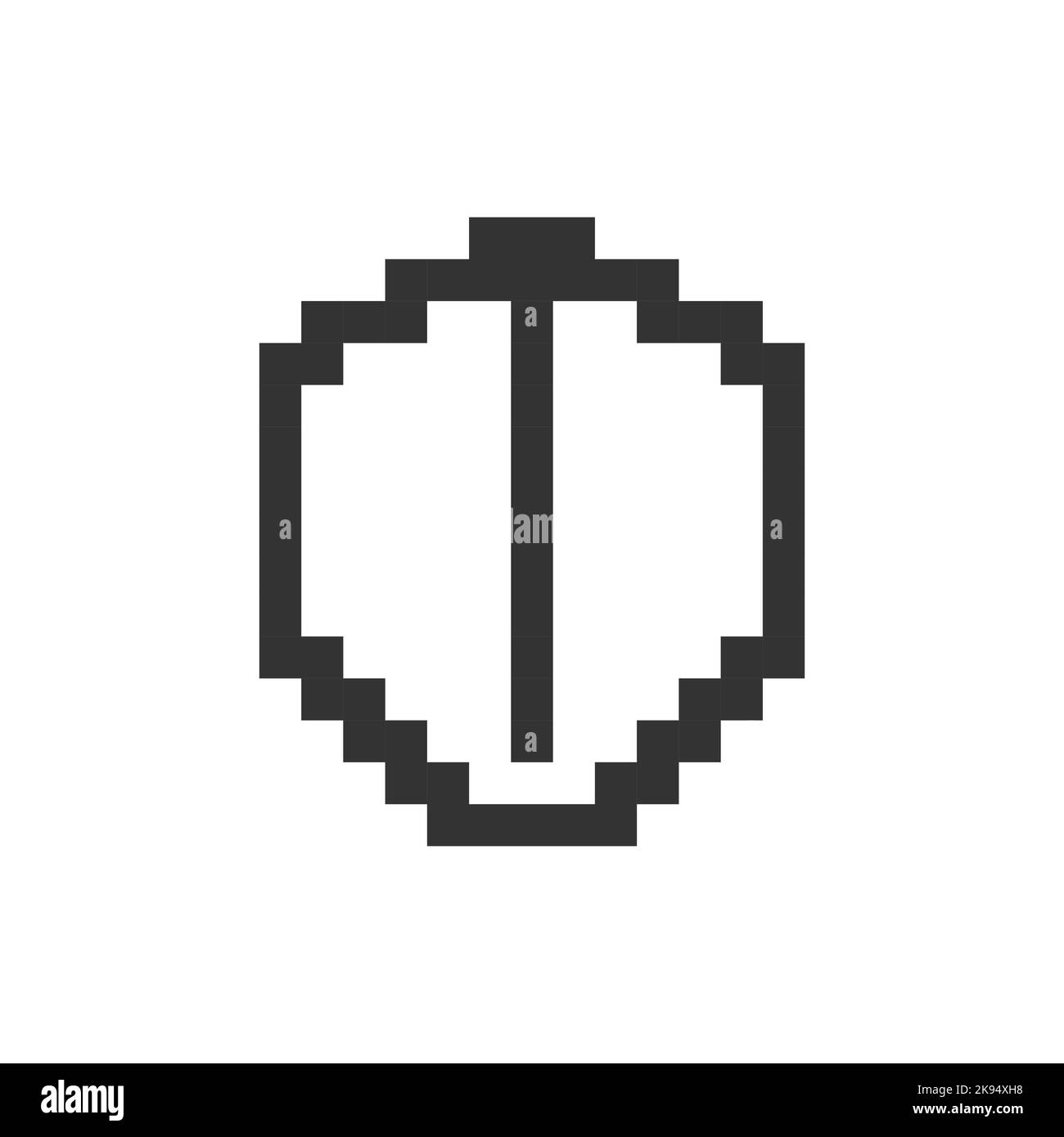Knight shield pixelated ui icon Stock Vector