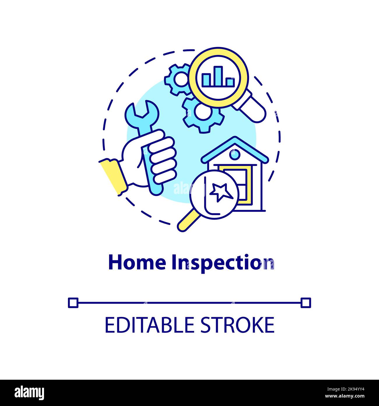 Home inspection concept icon Stock Vector