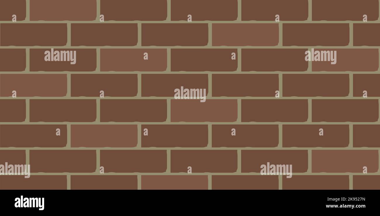 A brown brick wall pattern background design with slabs Stock Vector