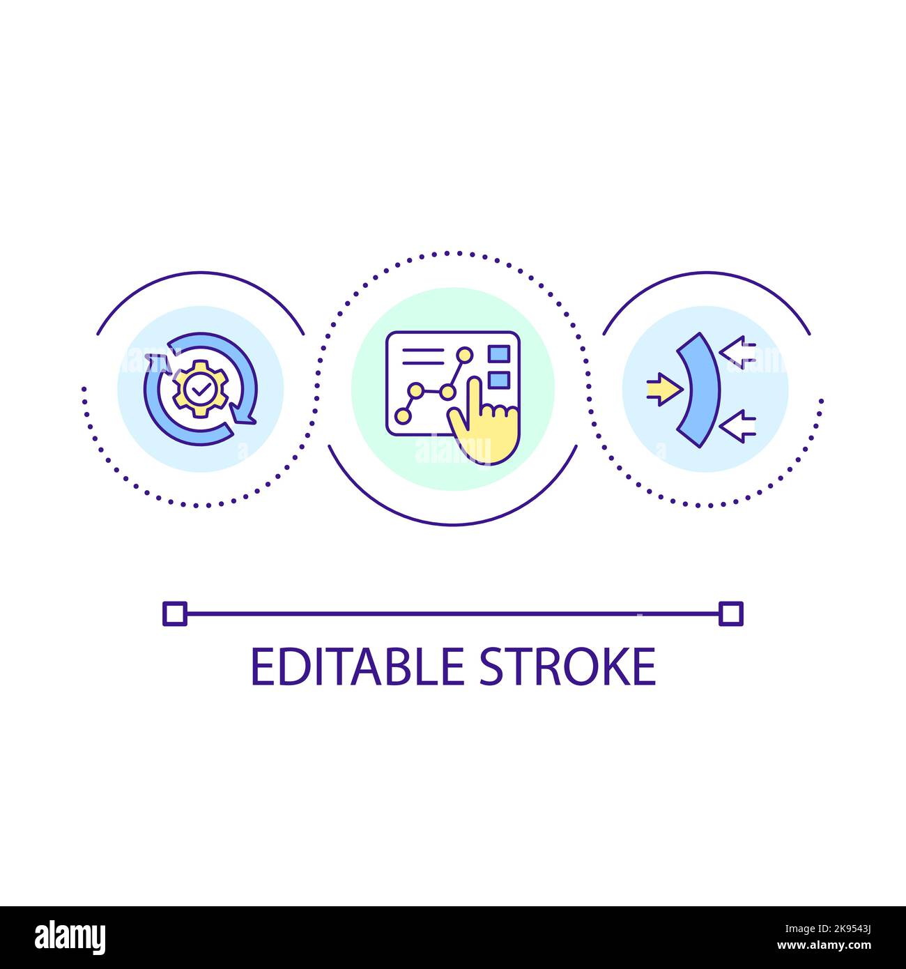 Find business solution loop concept icon Stock Vector