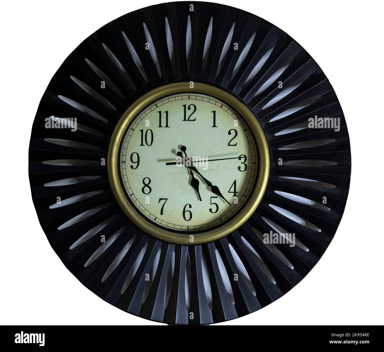 Wall hanging clock in a white background Stock Photo Alamy