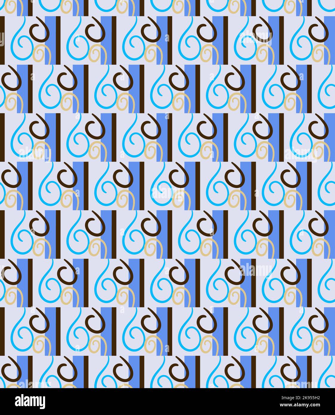 Seamless pattern made of spirals and simple geometry Stock Vector