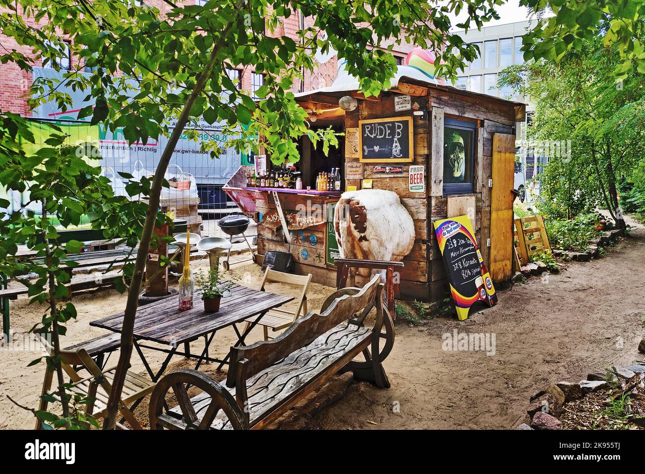 Ride Bar at the Paula-Thiede-Ufer, Berlin-Mitte, Germany, Berlin Stock Photo