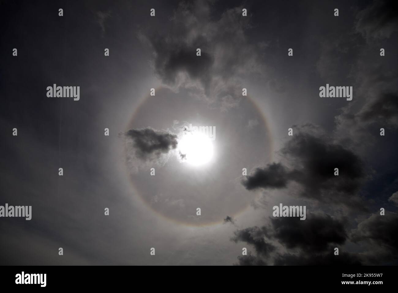 halo phenomenon in the sky, France, Brittany, Departement Cotes-d’Armor, Erquy Stock Photo