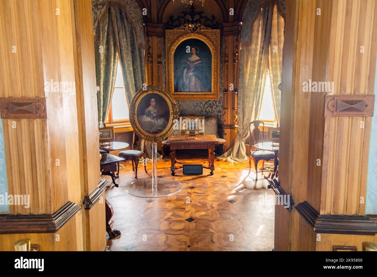 An office inside Miramare Castle near Trieste in Italy Stock Photo