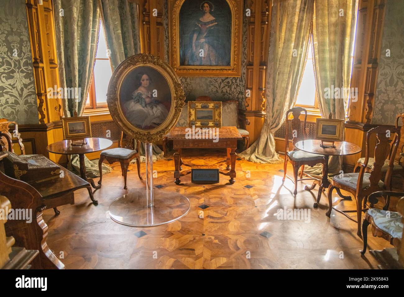 An office inside Miramare Castle near Trieste in Italy Stock Photo