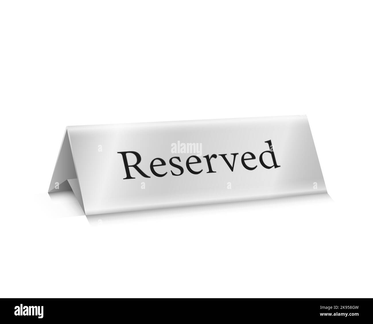 Plate 3d reserved template. Wide triangular sign that place is occupied Stock Vector