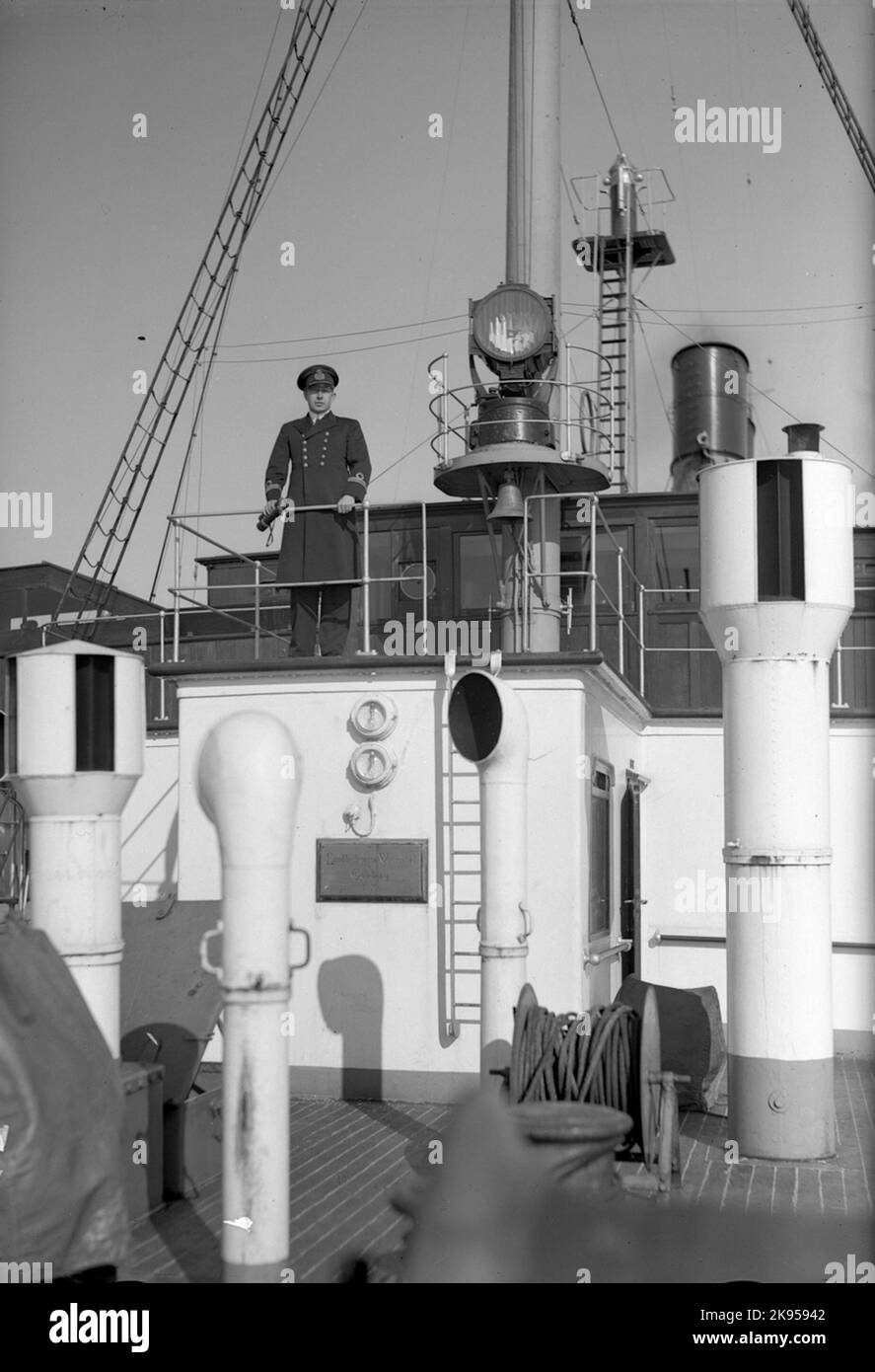 Steam ferry s s king gustaf v command bridge stock photo alamy